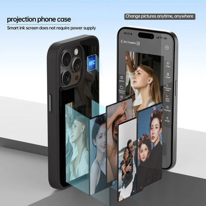 E-Lnk NFC 3.7 Inches Screen Display Mob for Iphone 13 14 15 16 Wireless Transmission Screen Projection Phone Case