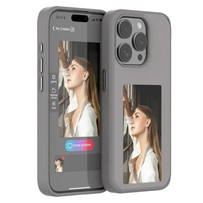 E-Lnk NFC 3.7 Inches Screen Display Mob for Iphone 13 14 15 16 Wireless Transmission Screen Projection Phone Case